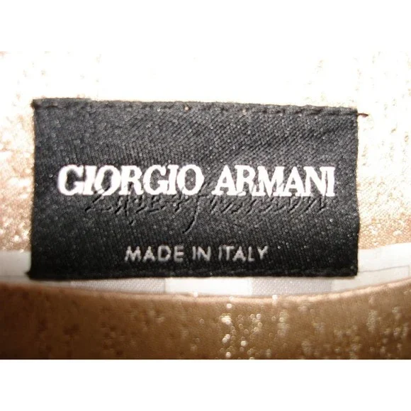 $1375 NWT GIORGIO ARMANI Champagne Metallic Textured Bubble Hem Skirt 12